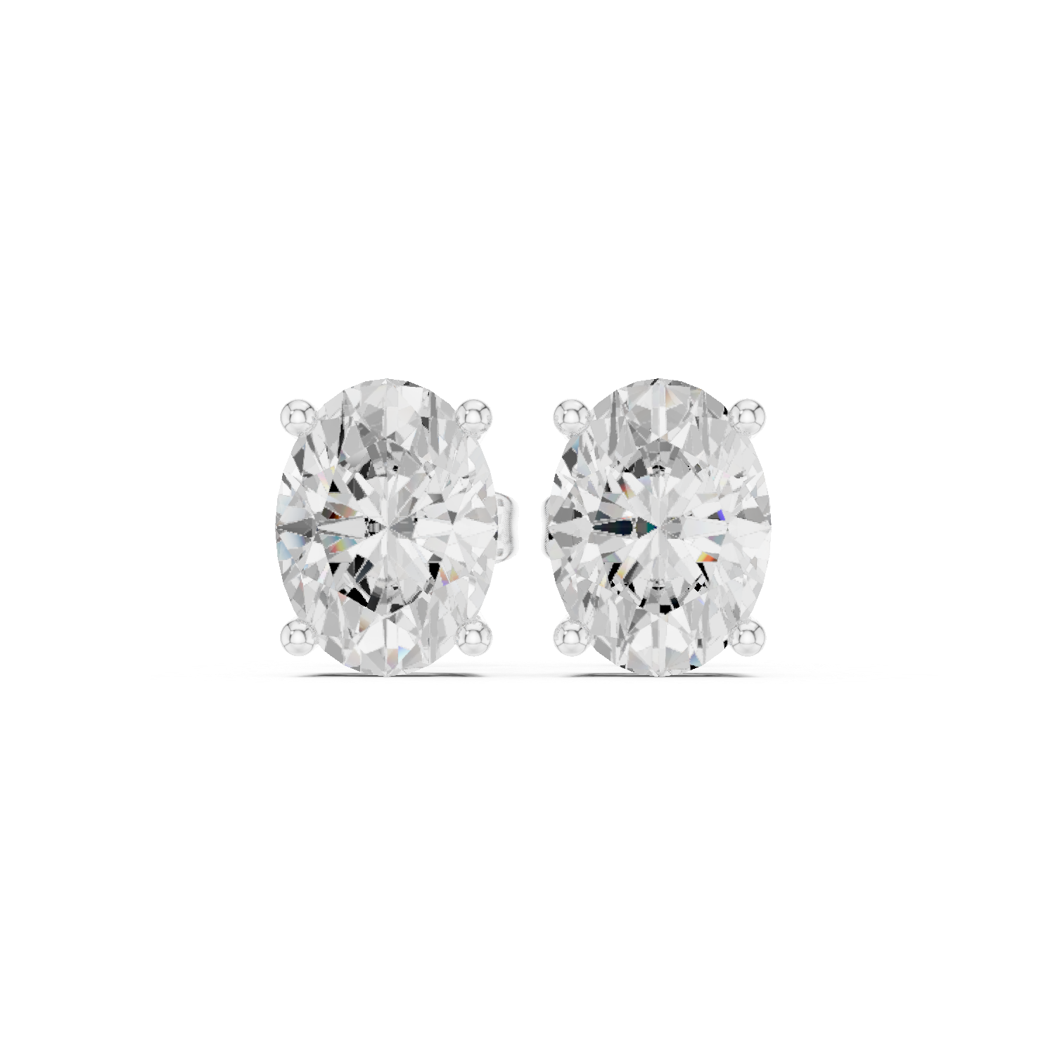 Oval Cut Diamond Stud Earrings