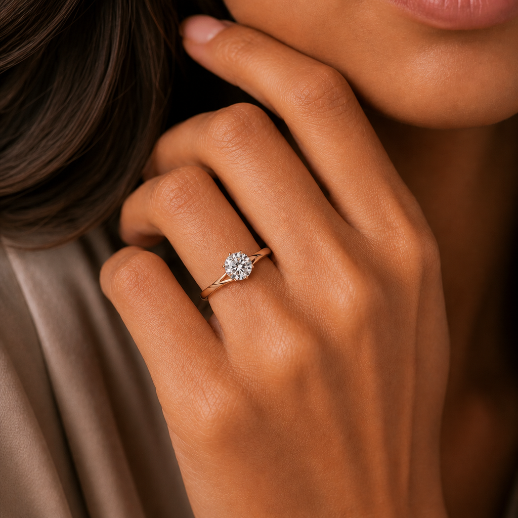 Round Cut Solitaire Twist Ring