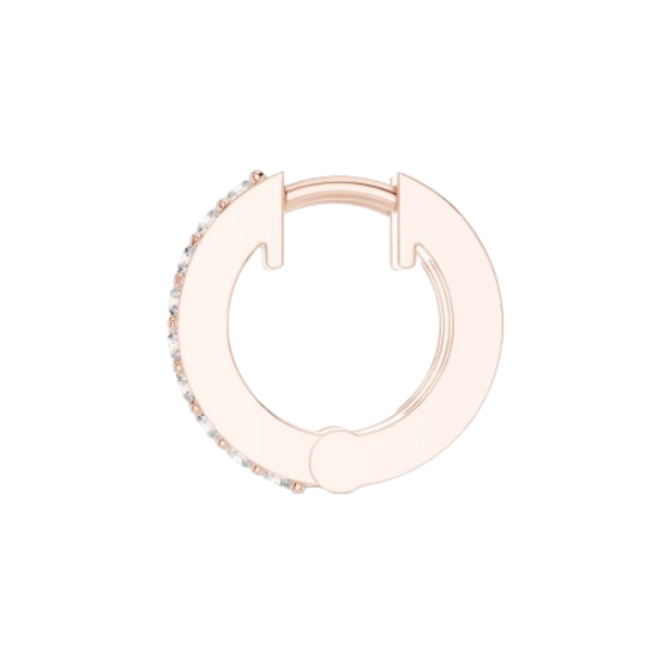 Diamond Pavé Huggie Hoop Earrings