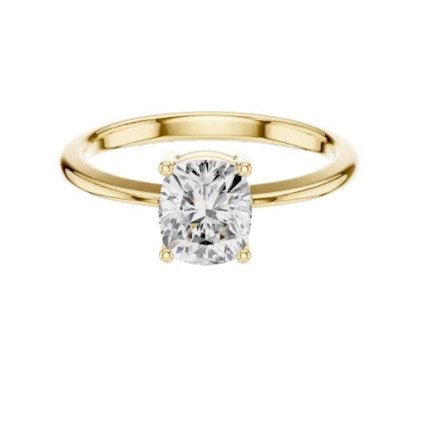 Cushion Cut Solitaire Diamond Ring
