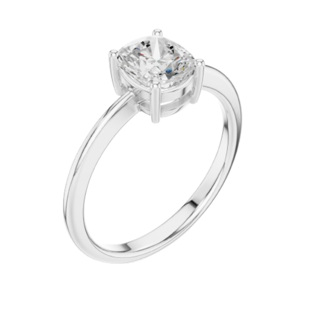 Cushion Cut Solitaire Diamond Ring