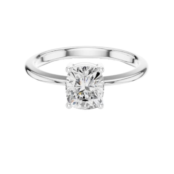Cushion Cut Solitaire Diamond Ring