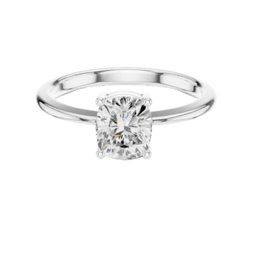 Cushion Cut Solitaire Diamond Ring