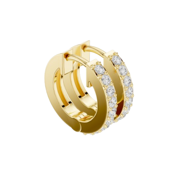 Diamond Pavé Huggie Hoop Earrings