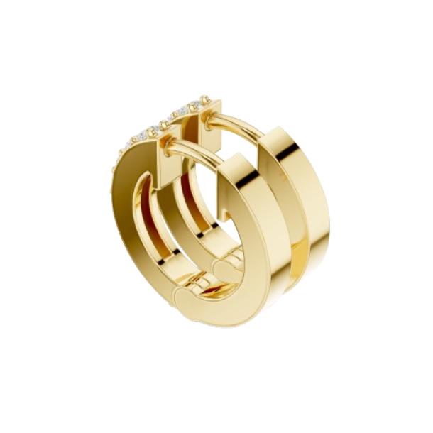 Diamond Pavé Huggie Hoop Earrings