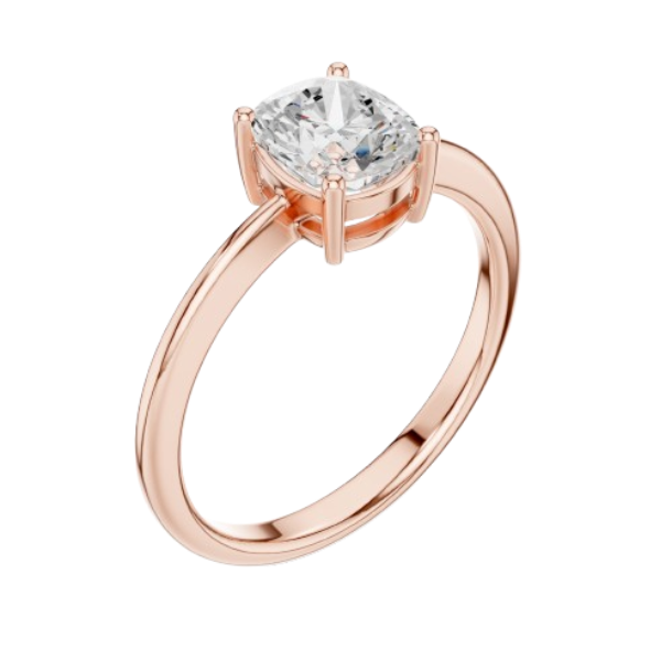 Cushion Cut Solitaire Diamond Ring