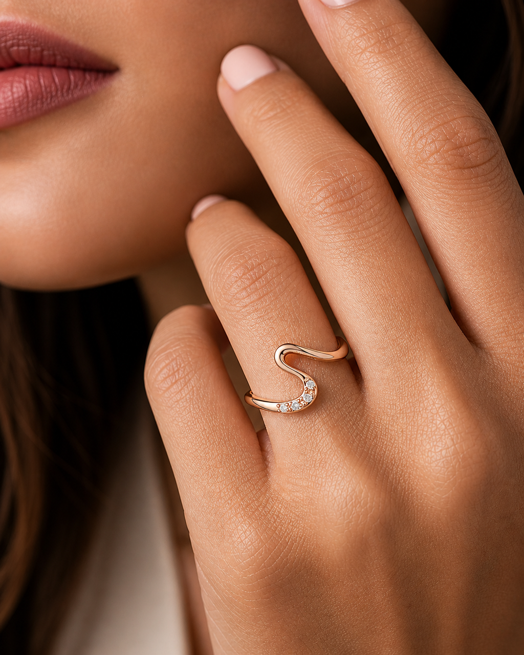 Wave Curve Diamond Ring