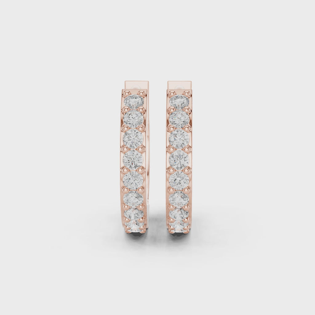 Diamond Pavé Huggie Hoop Earrings
