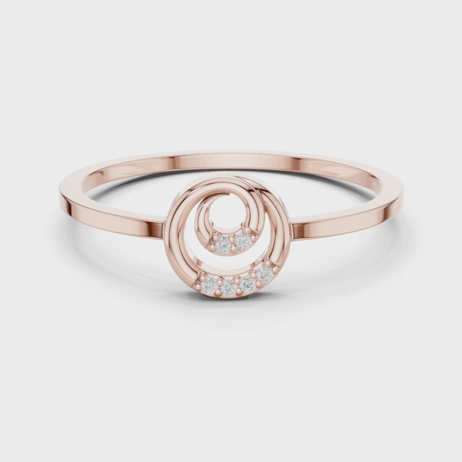 Spiral Circle Diamond Ring