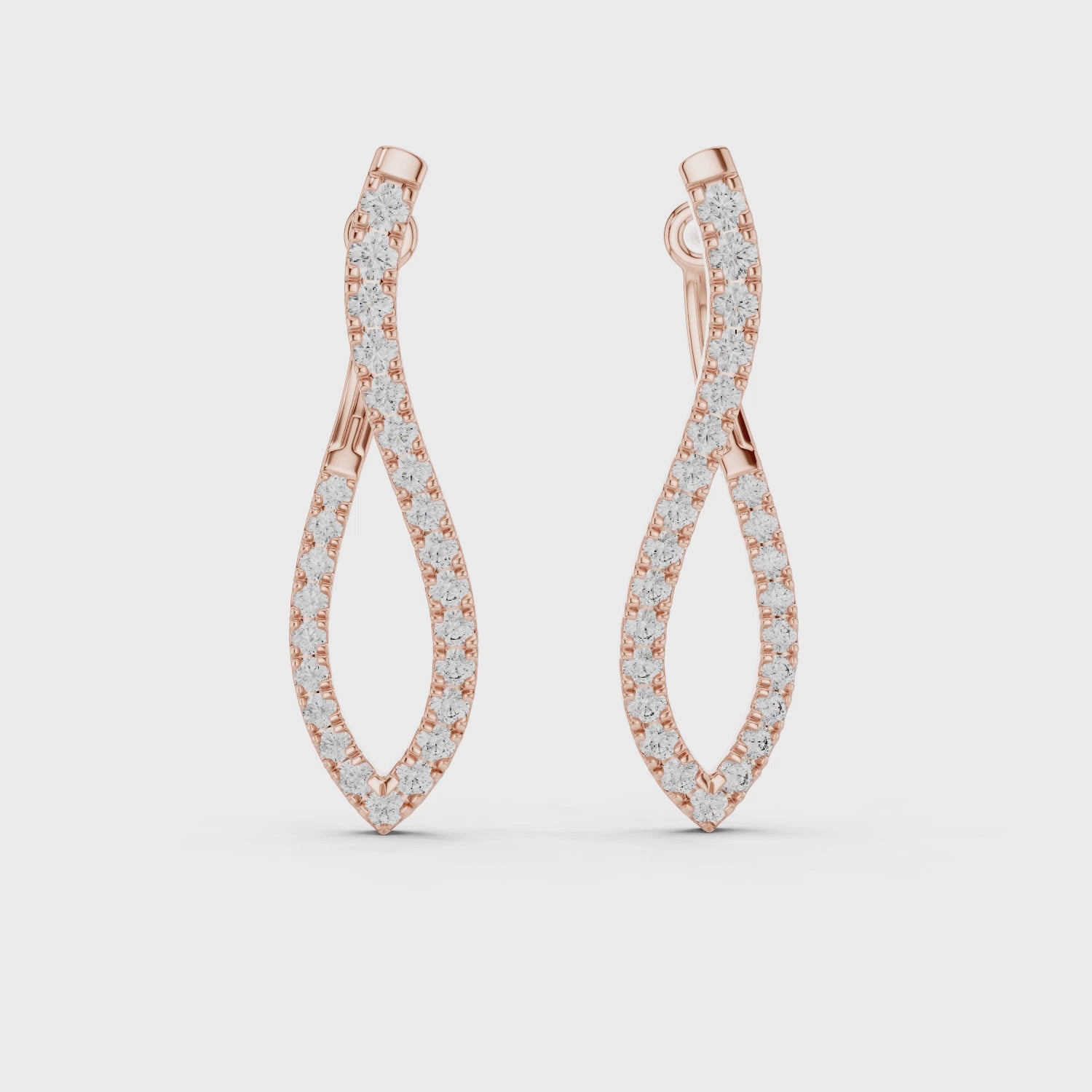 Lab Grown Diamond Marquise Hoop Earrings
