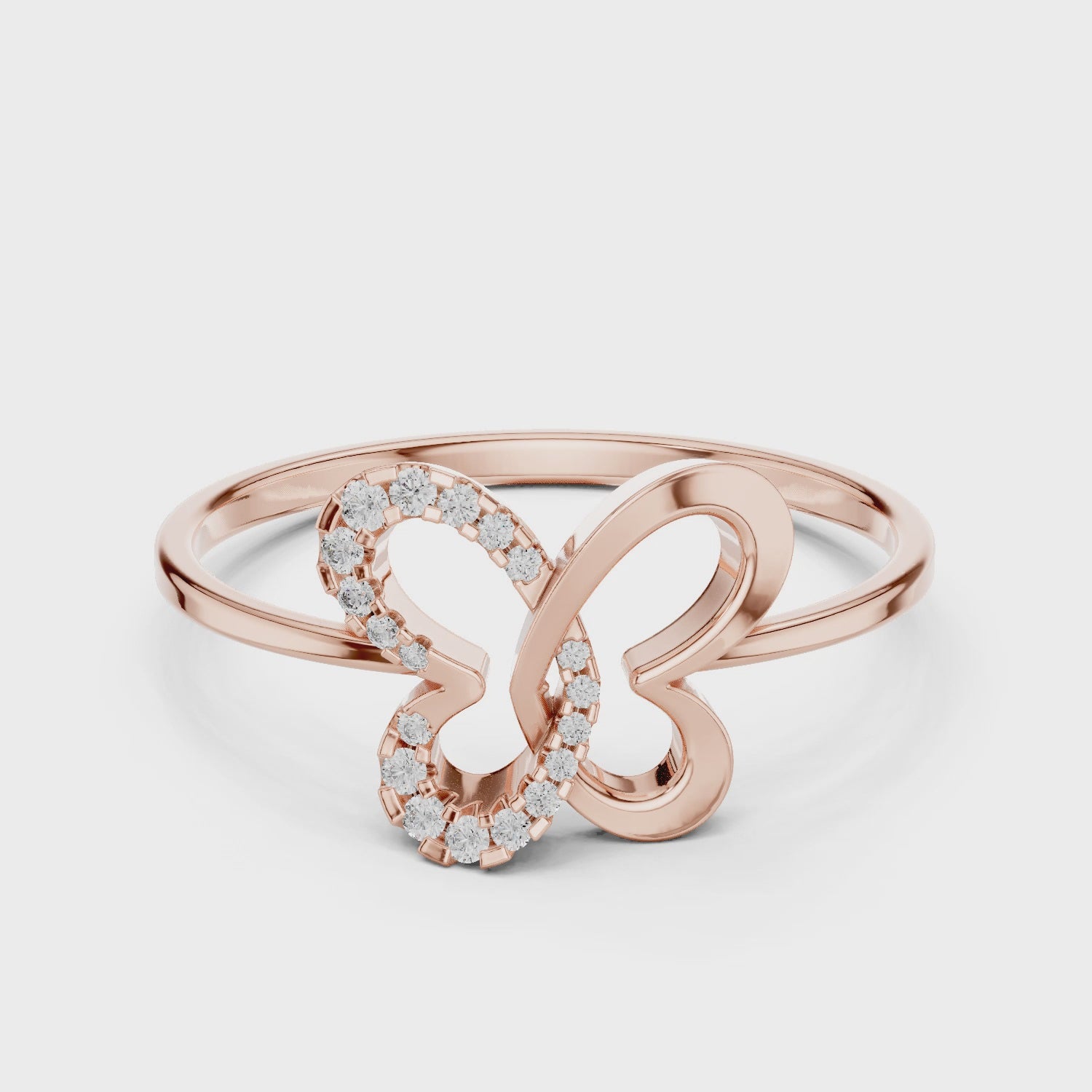 Diamond Heart Bow Ring