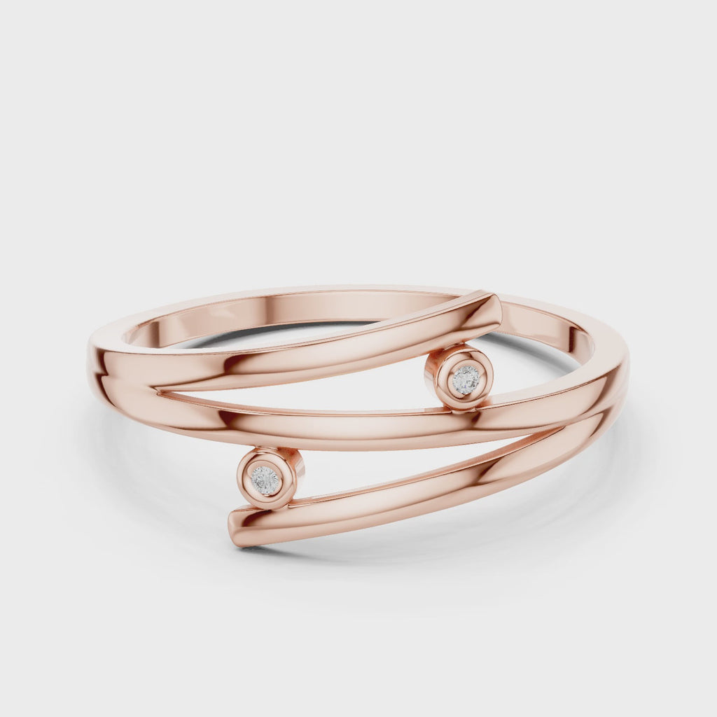 Cross Over Diamond Ring