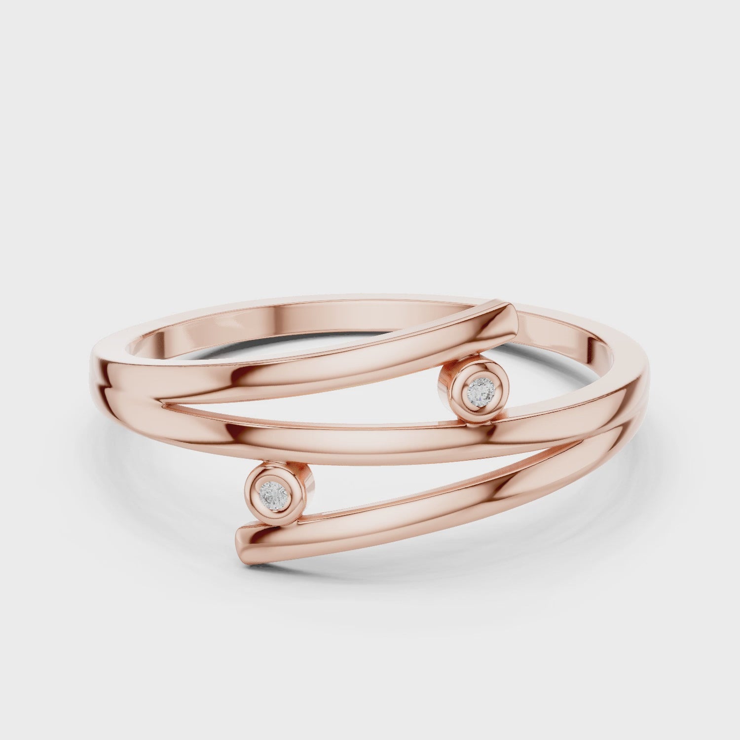 Cross Over Diamond Ring