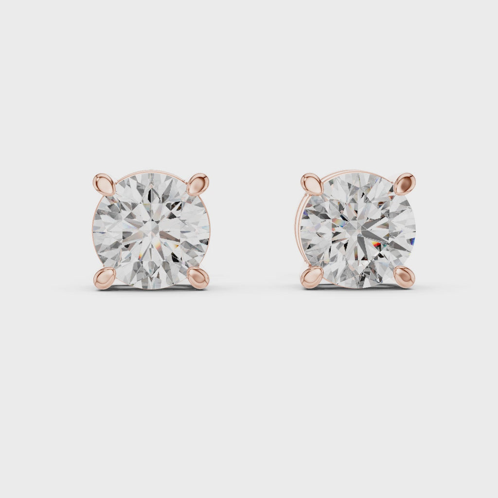 Round Diamond Stud Earrings