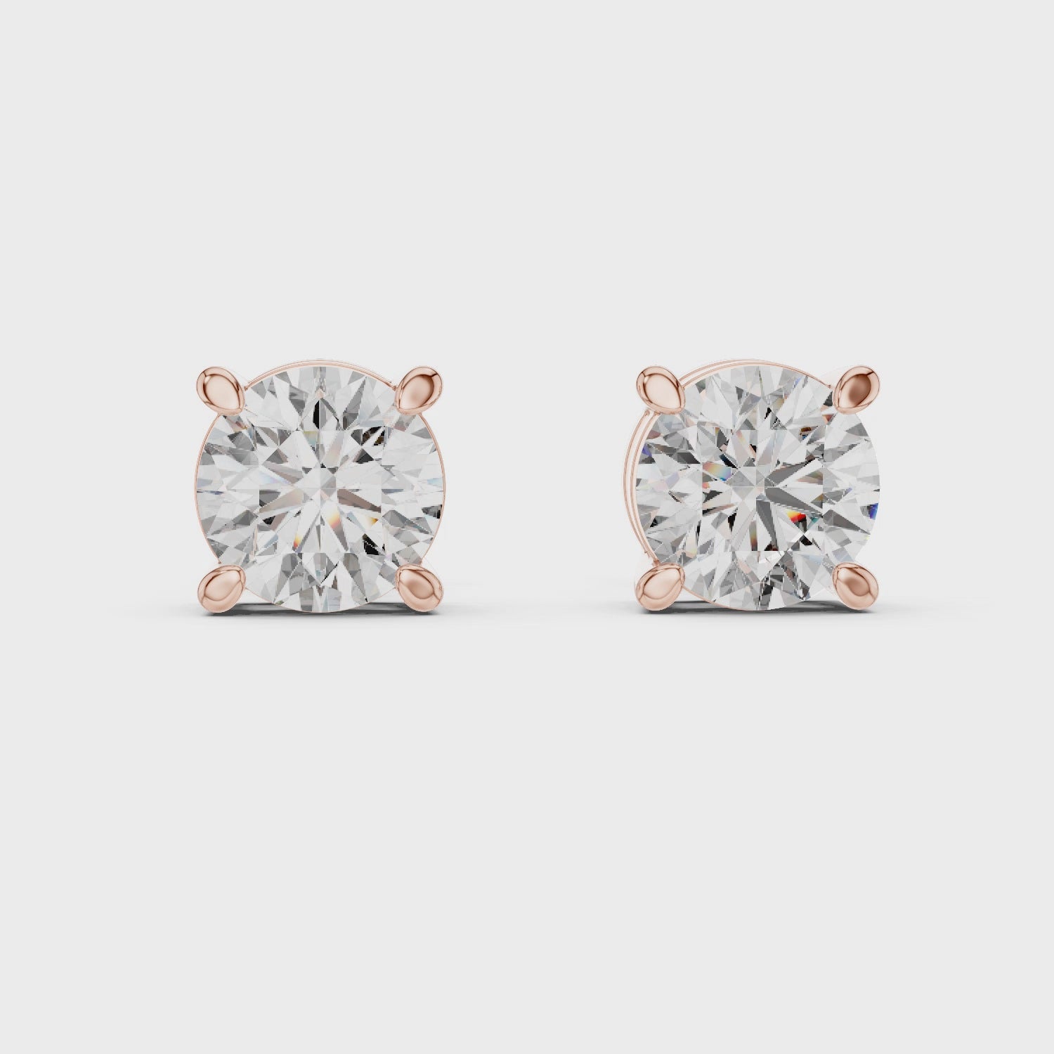 Round Diamond Stud Earrings