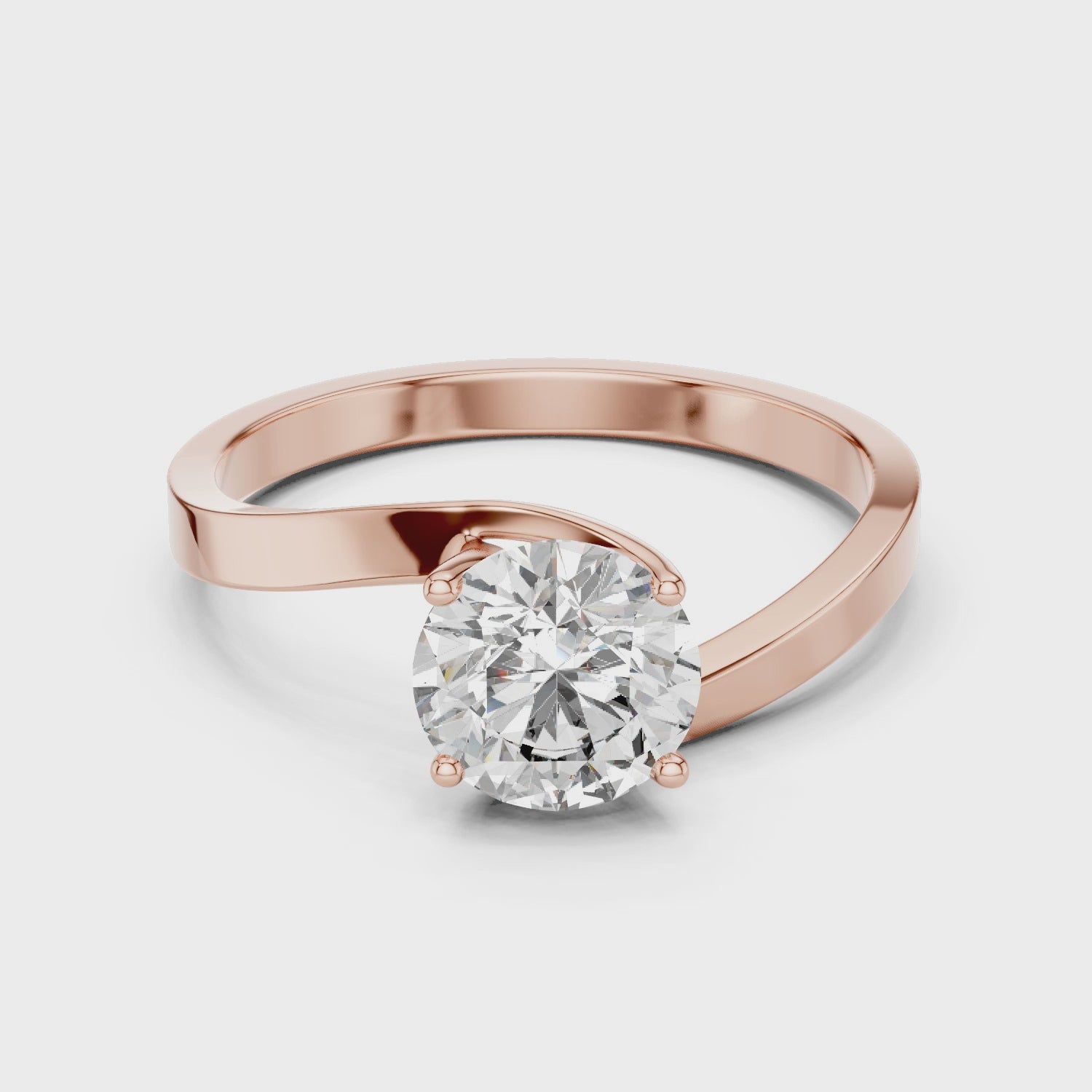 Round Cut Solitaire Twist Ring