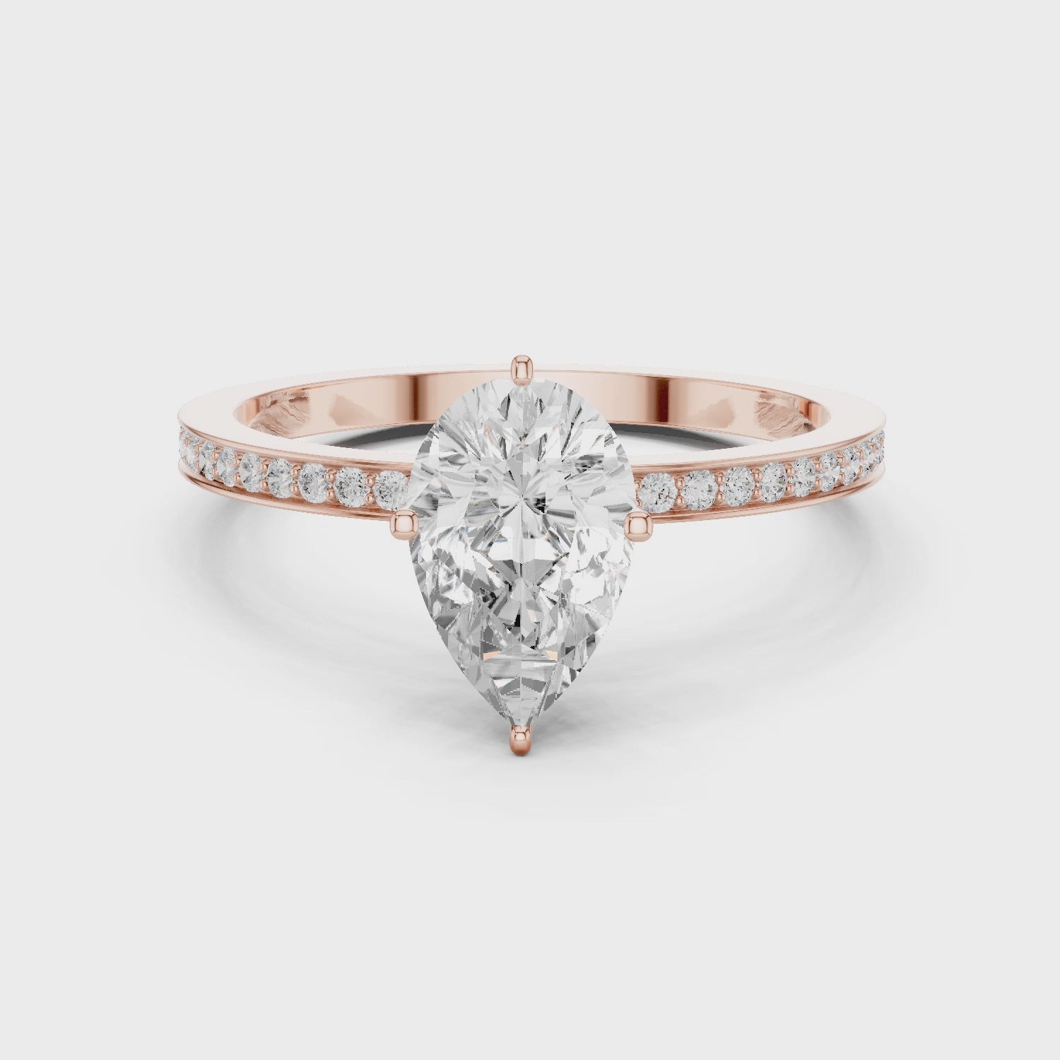 Pear Cut Halo Diamond Ring