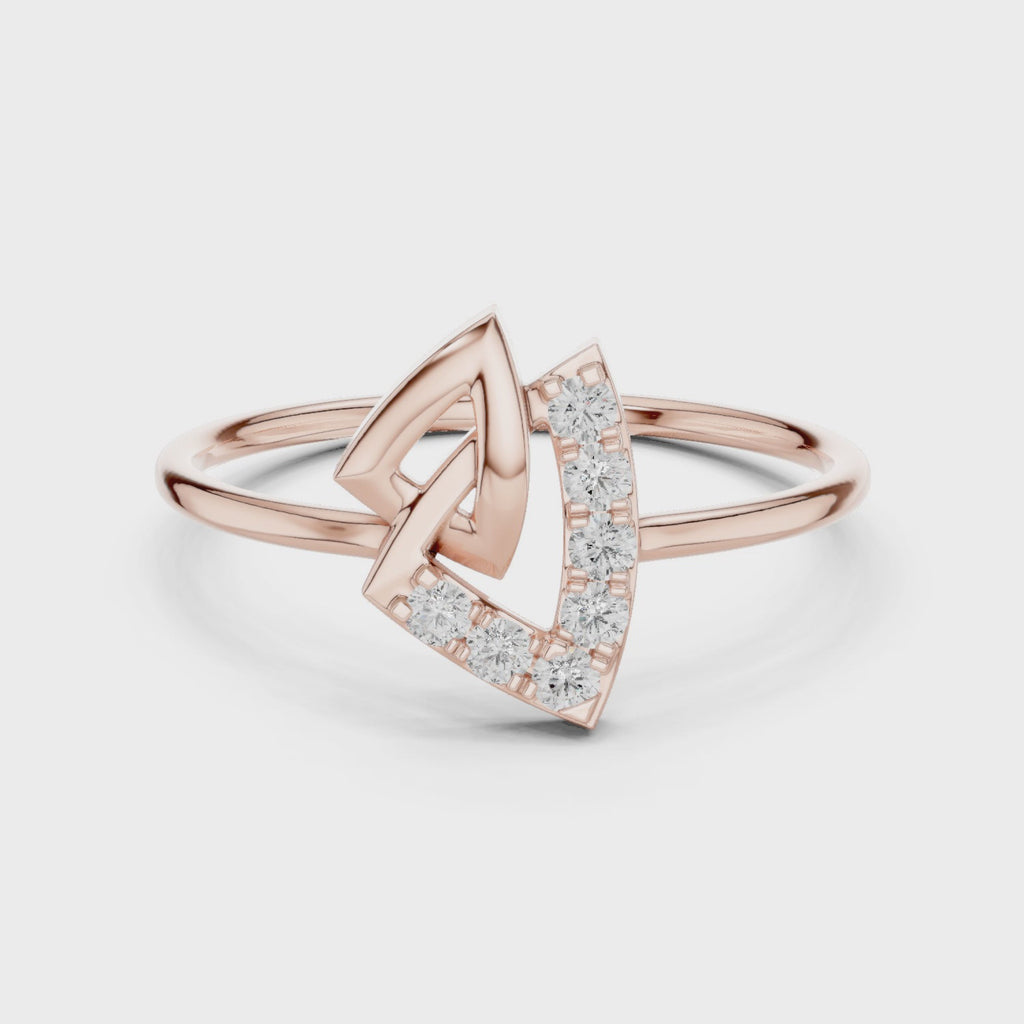 Modern Geometric Diamond Ring