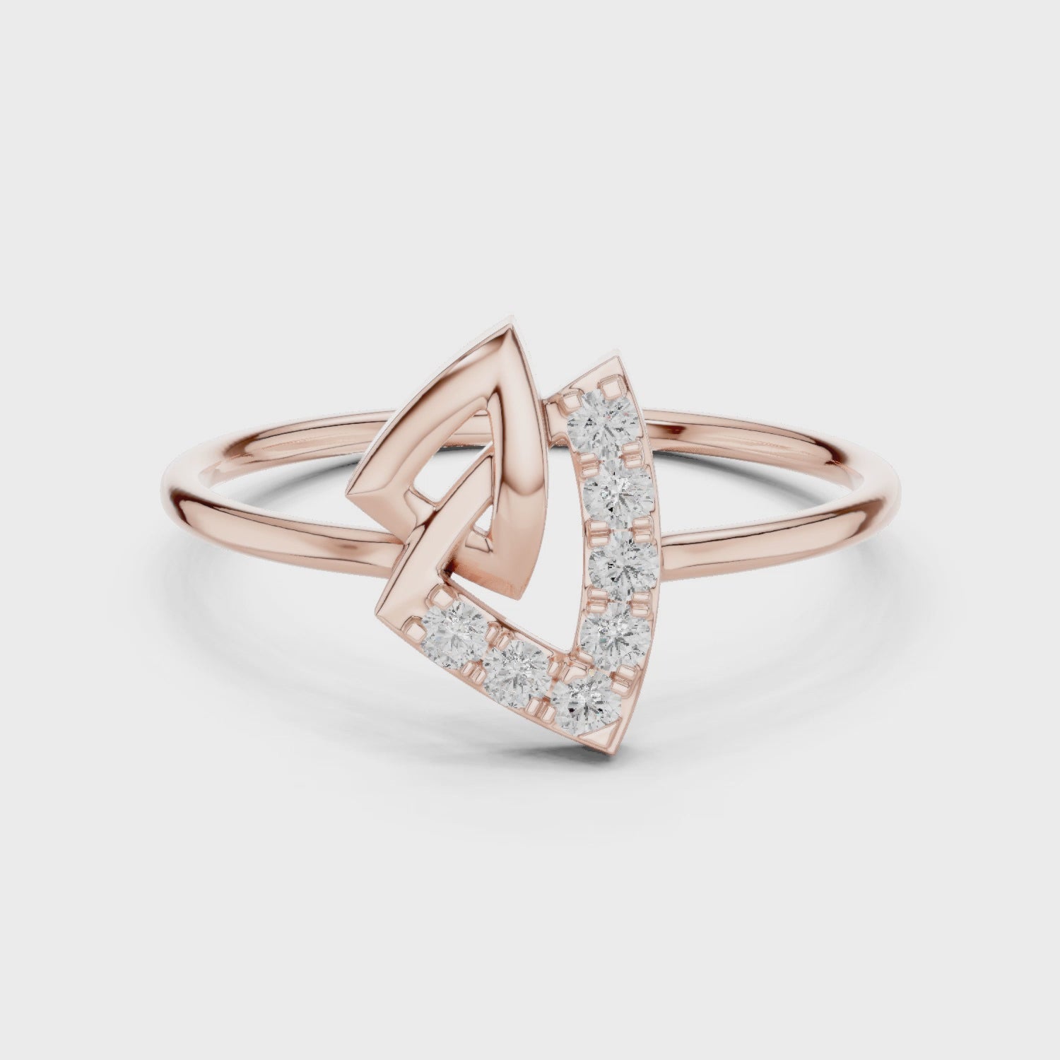 Modern Geometric Diamond Ring