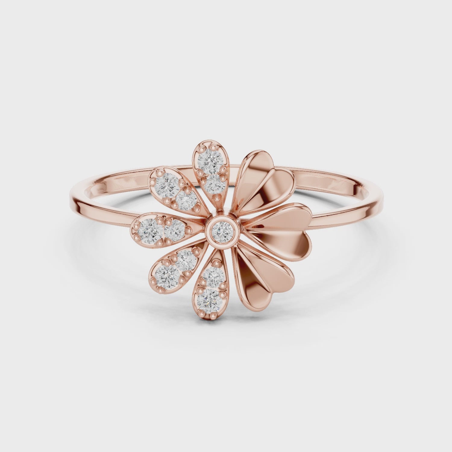 Elegant Flower Design Diamond Ring