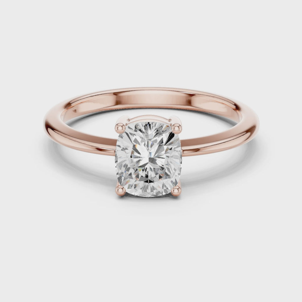 Cushion Cut Solitaire Diamond Ring