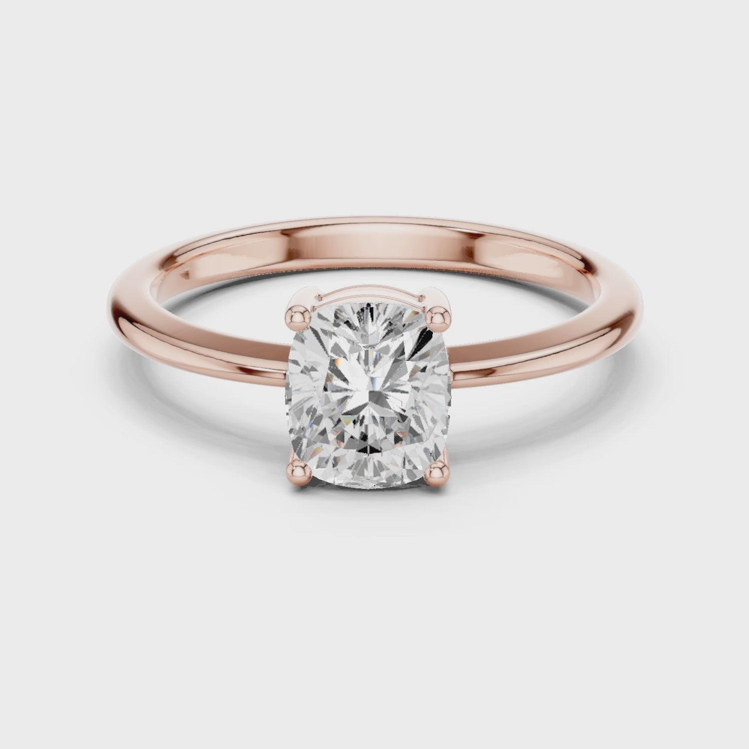 Cushion Cut Solitaire Diamond Ring