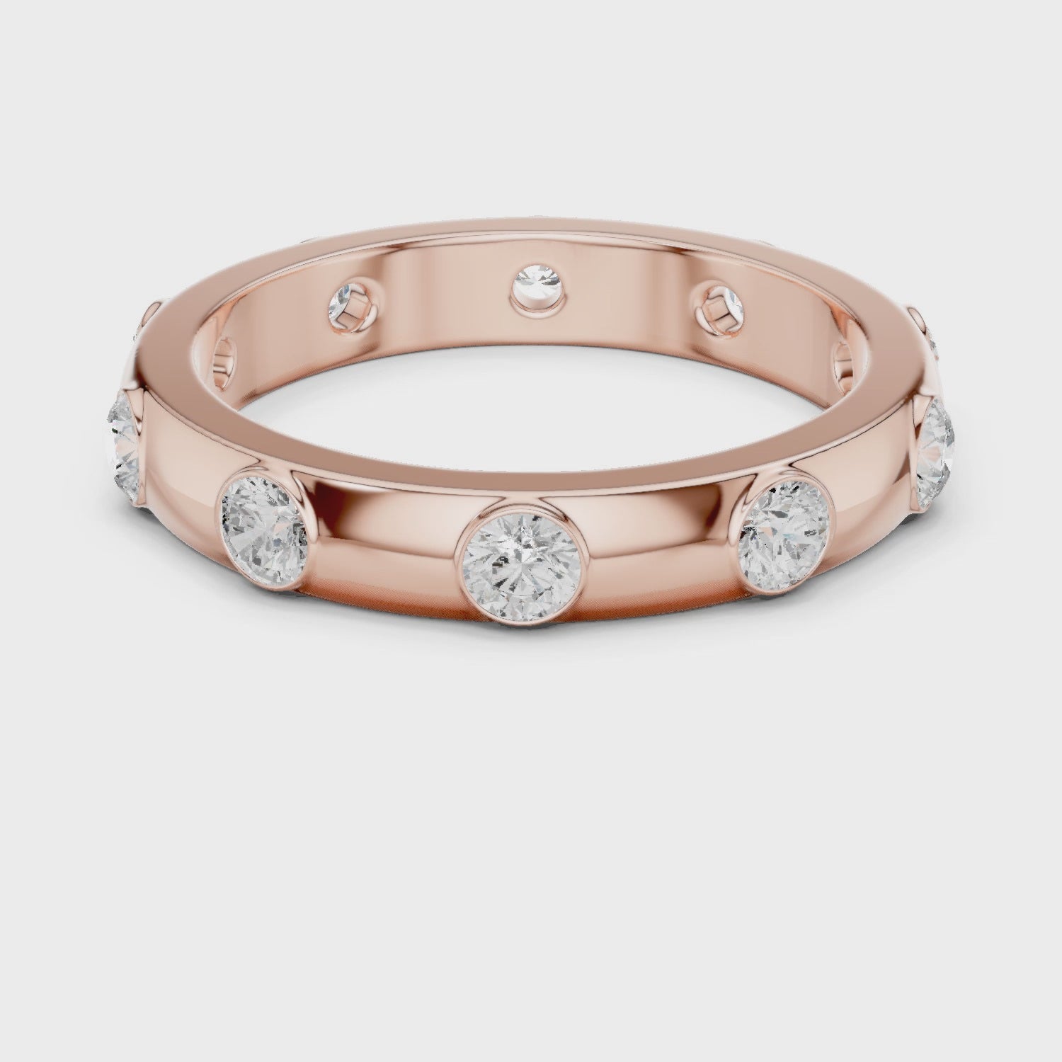 Bezel Set Diamond Band Ring