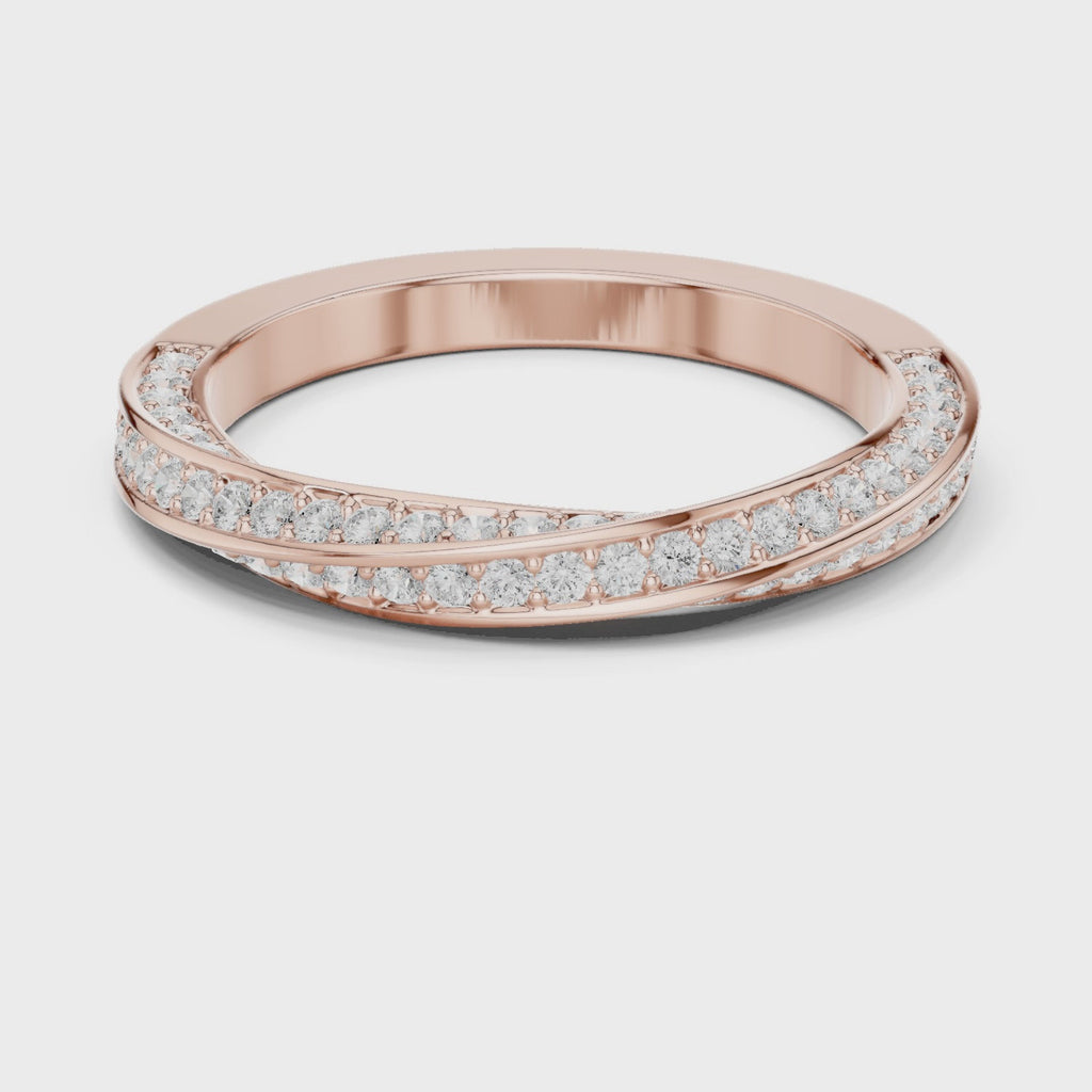 Cross Over Diamond Band Ring