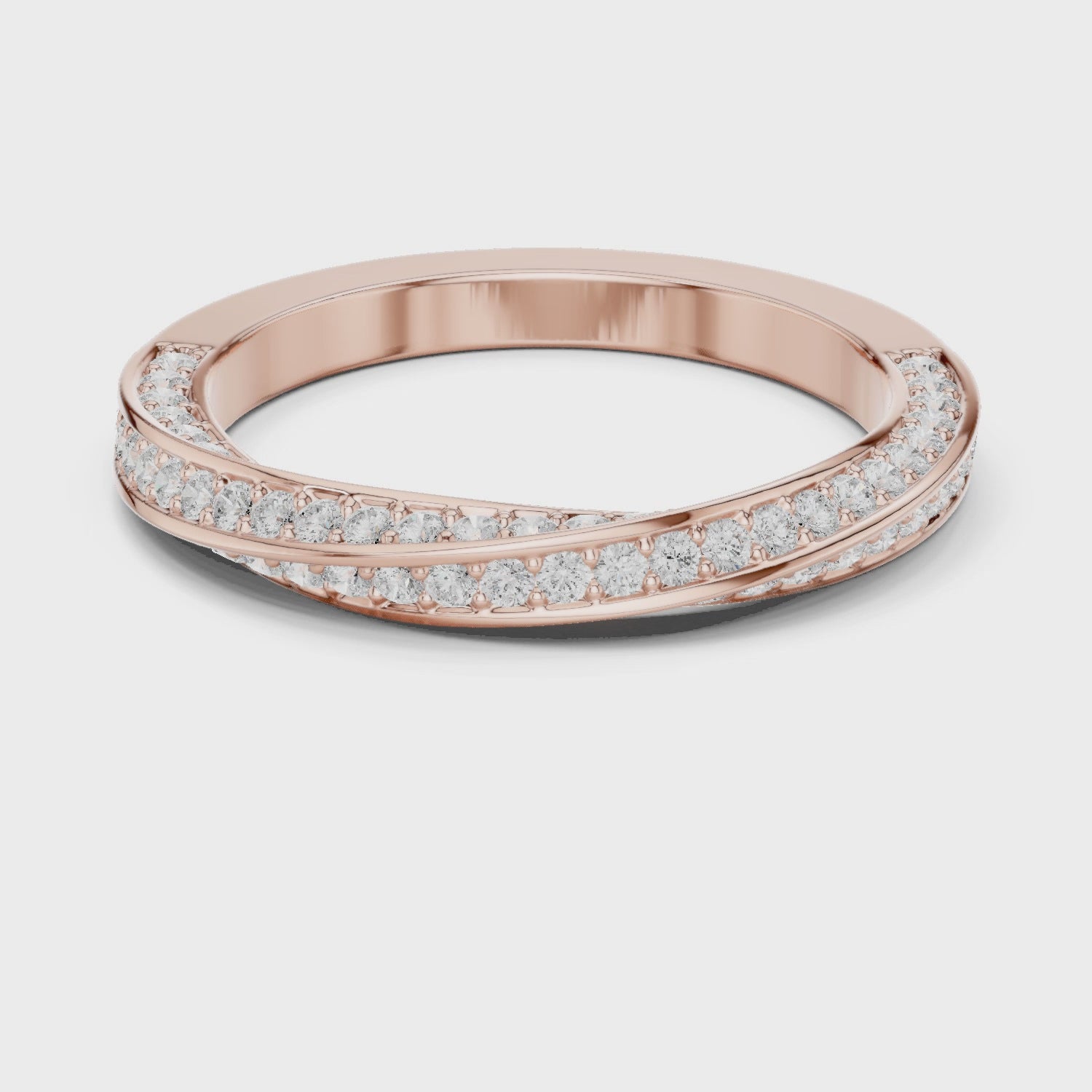 Cross Over Diamond Band Ring