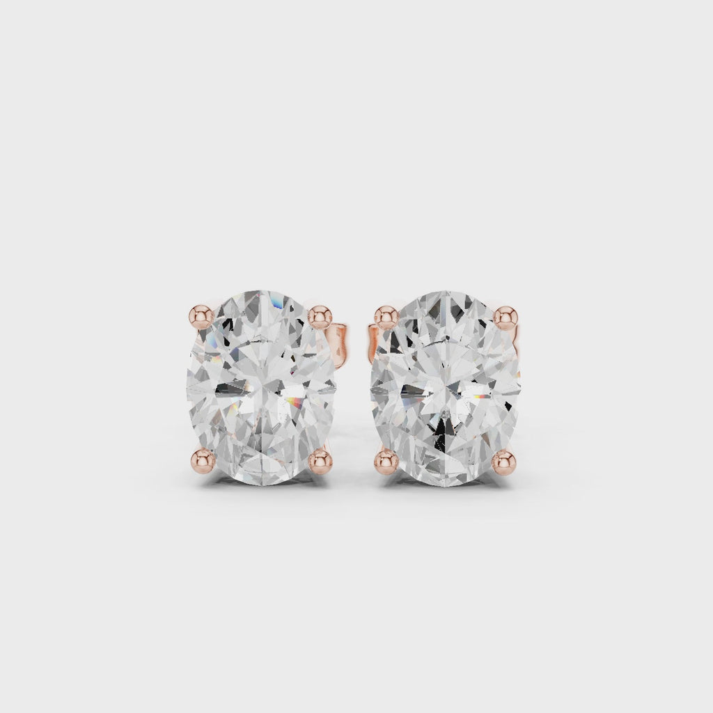 Oval Cut Diamond Stud Earrings