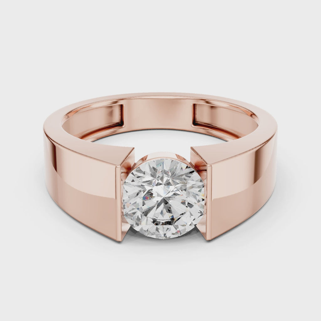 Bold Crown Solitaire Ring