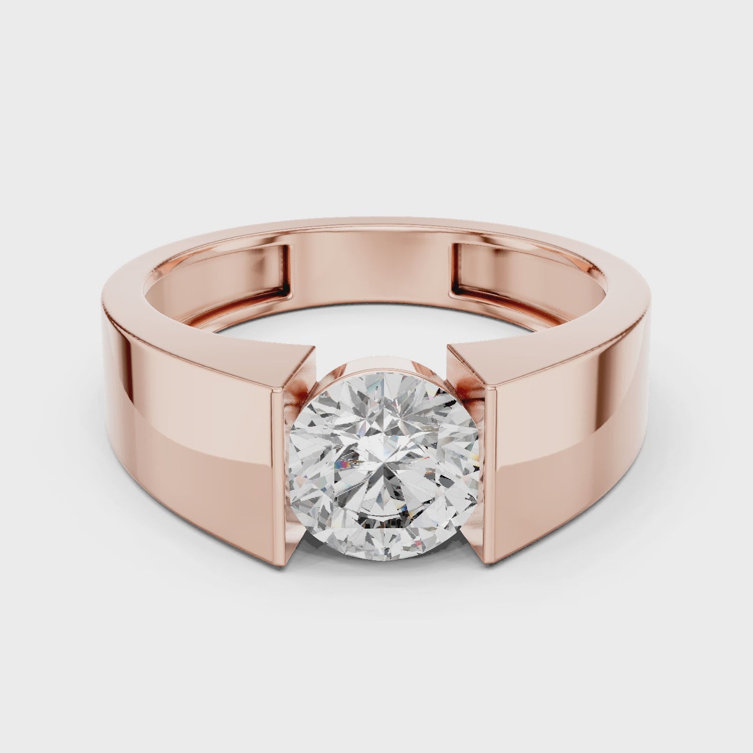 Bold Crown Solitaire Ring