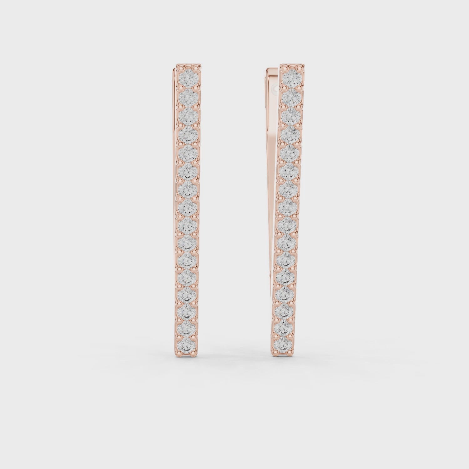 V Shape Diamond Stud Earrings
