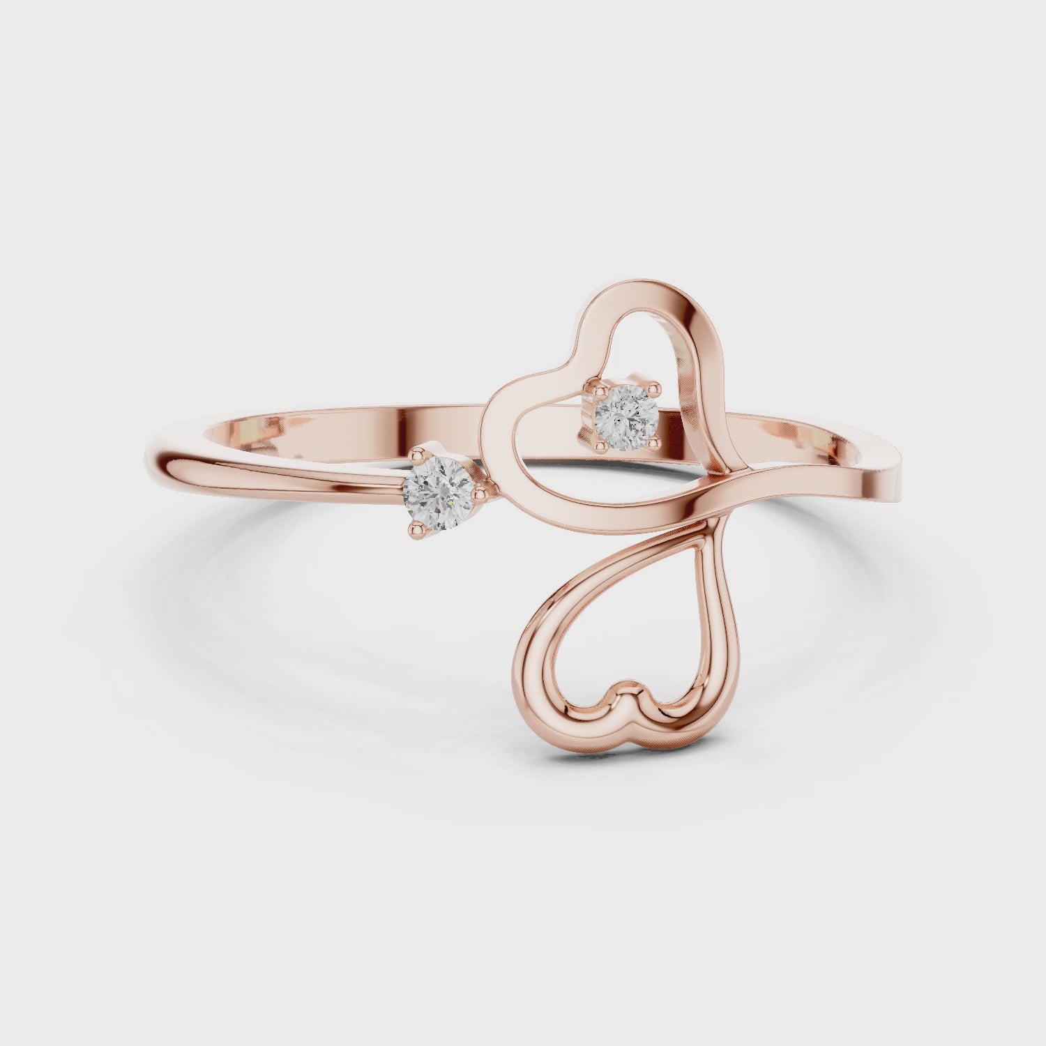 Dual Heart Diamond Ring