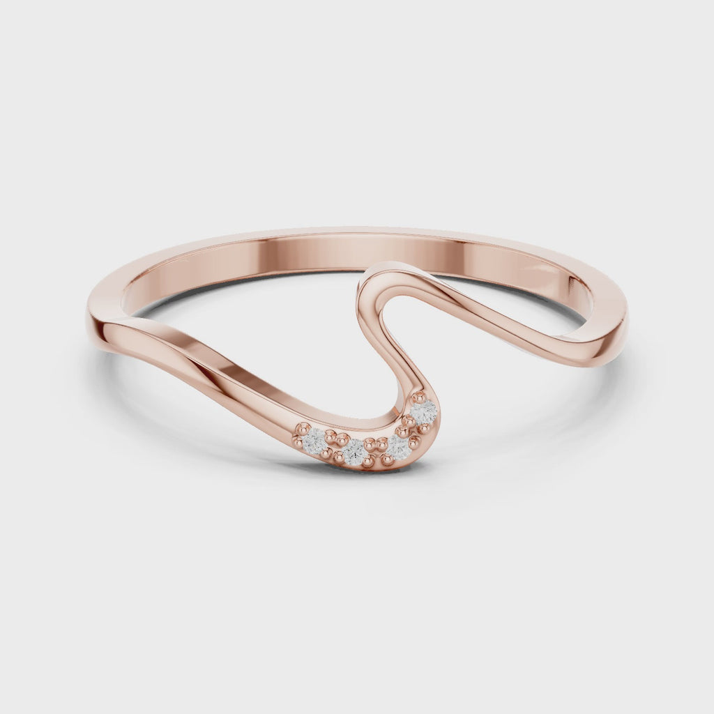 Wave Curve Diamond Ring