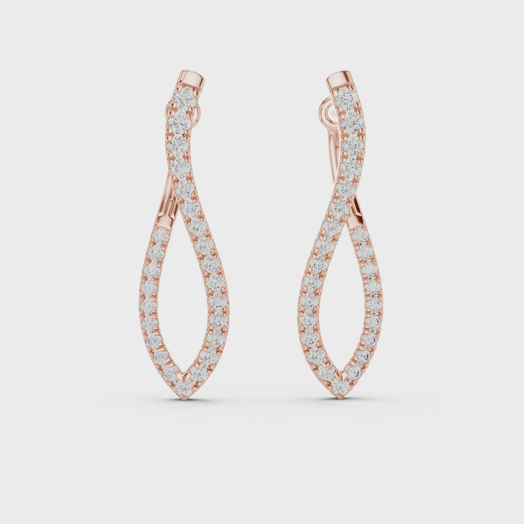 Lab Grown Diamond Marquise Hoop Earrings