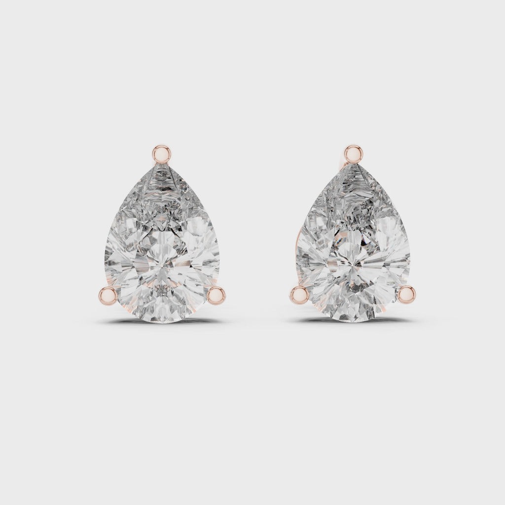 Pear Cut Diamond Stud Earrings