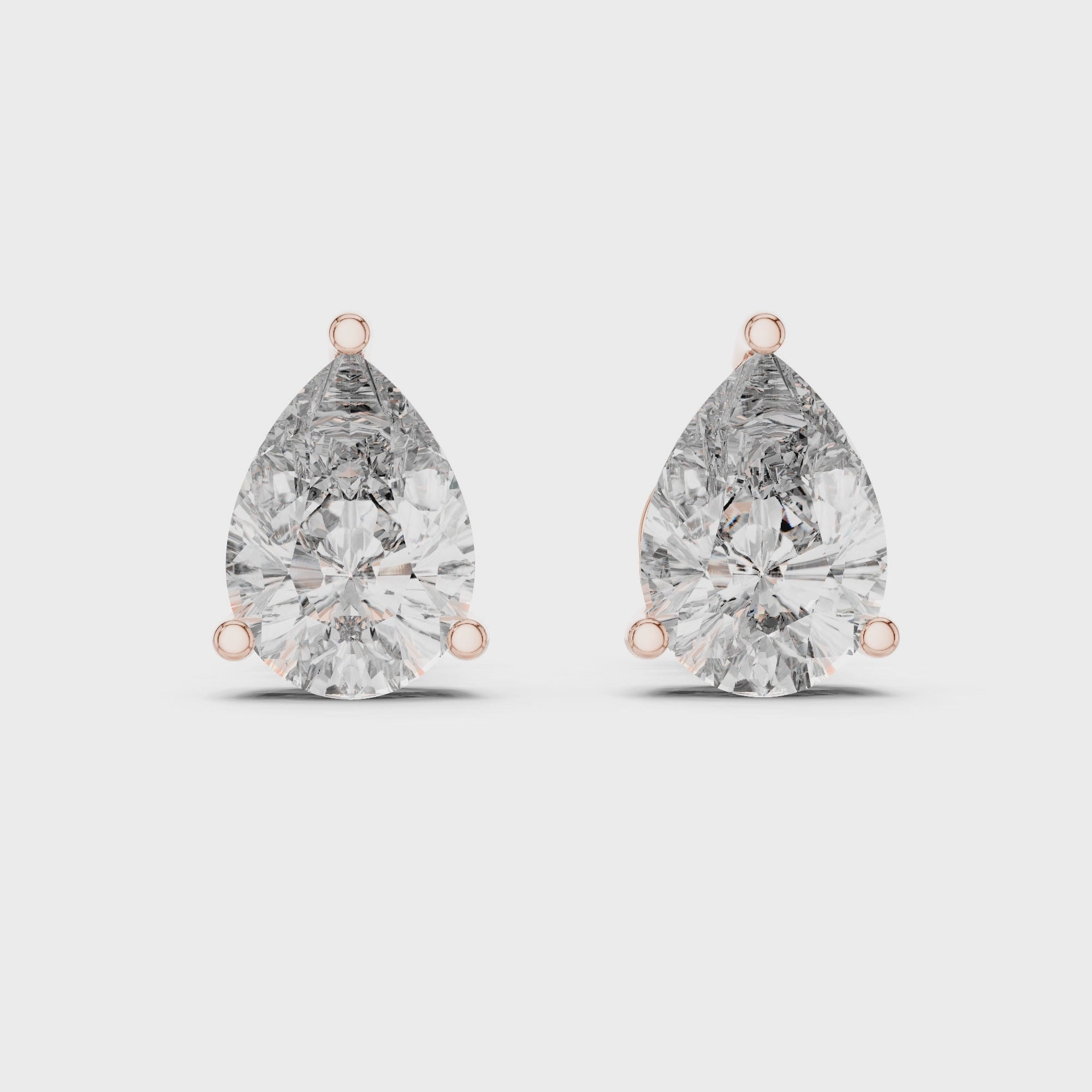 Pear Cut Diamond Stud Earrings