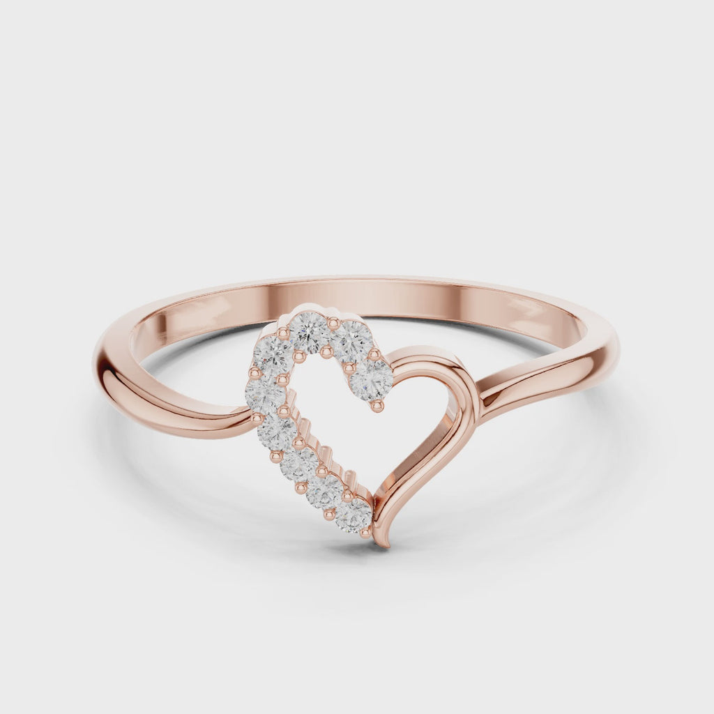 Open Heart Diamond Ring