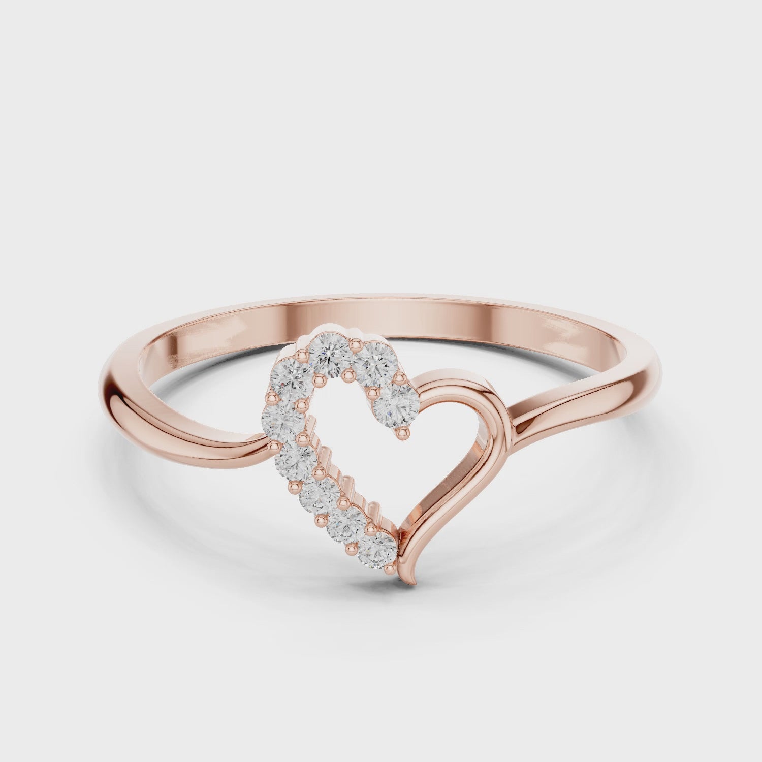 Open Heart Diamond Ring