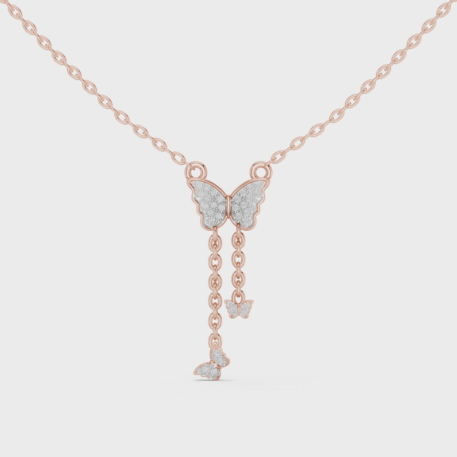 Lab Grown Diamond Butterfly Lariat Necklace